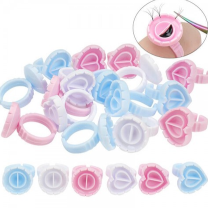 Round And Heart Shape Glue Ring Holder 100 PCS