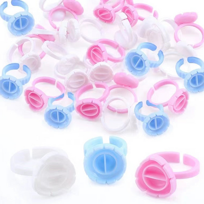 Round And Heart Shape Glue Ring Holder 100 PCS